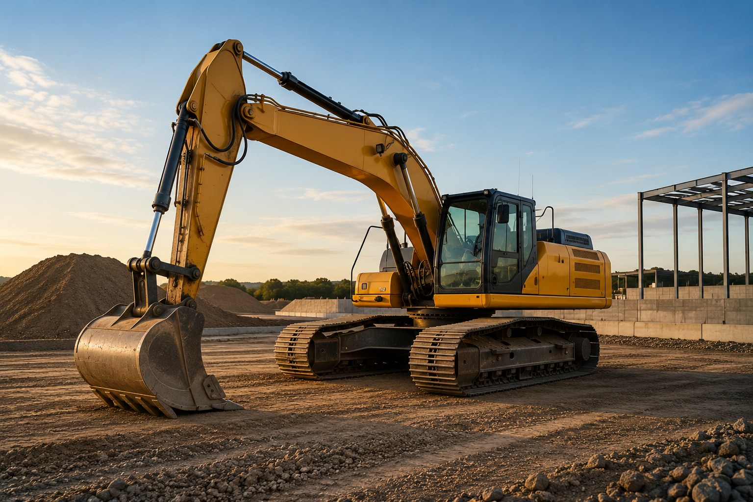 Heavy equipment at a worksite